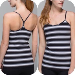 NWT black and white stripe Power Y tank
